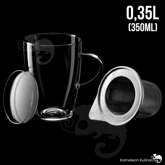 SZKLANKA Z METALOWYM ZAPARZACZEM żaroodporna 350ml SZKLANKA Z METALOWYM ZAPARZACZEM żaroodporna 350ml