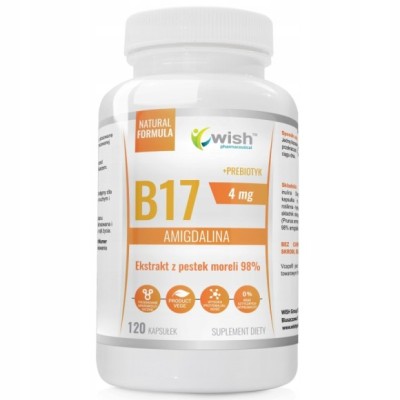 Wish WITAMINA B17 AMIGDALINA  4mg +PREBIOTYK 120kps
