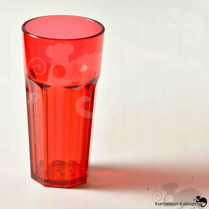 SZKLANKA Z POLIWĘGLANU nietłukąca CZERWONA 360ml