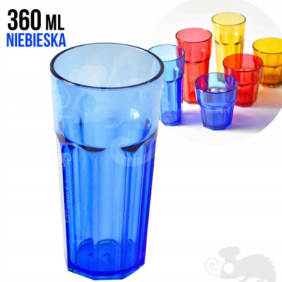 SZKLANKA Z POLIWĘGLANU nietłukąca NIEBIESKA 360ml