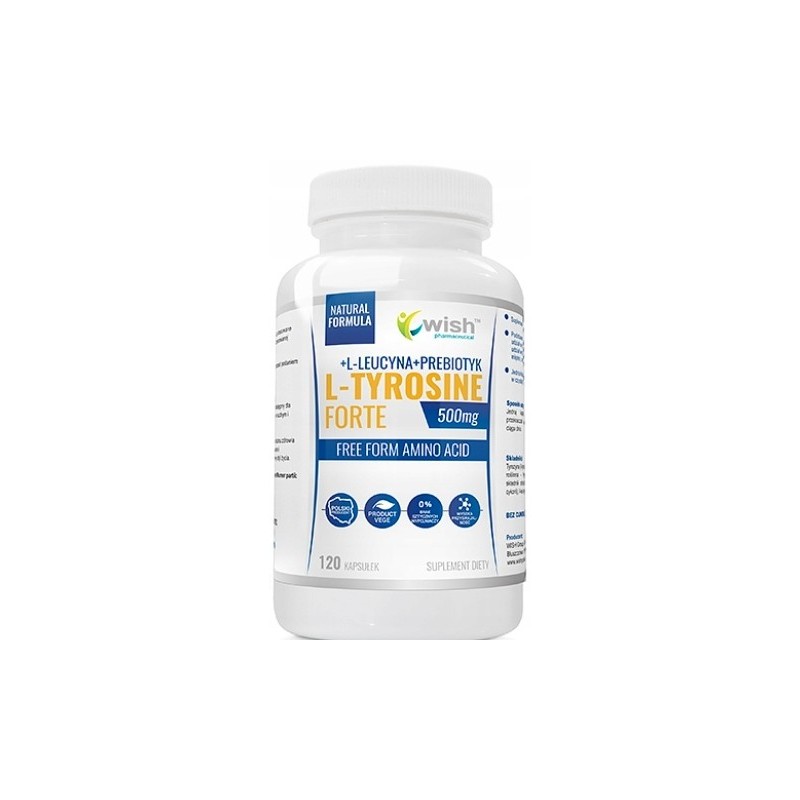 Wish L-TYROSINE forte L TYROZYNA 500mg 120kapsułek