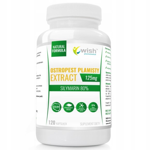 Wish OSTROPEST PLAMISTY 125mg 120kp ZDROWA WĄTROBA
