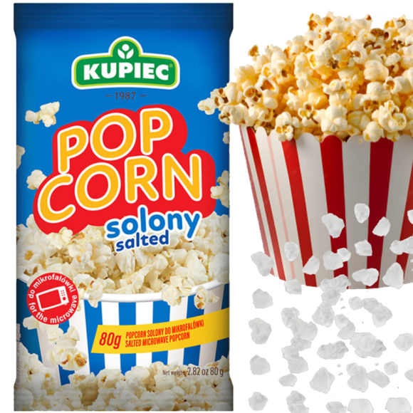 Kupiec POPCORN smak SOLONY słona przekąska 80G
