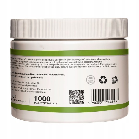 Wish MŁODY JĘCZMIEŃ 1000tab Naturalny Detox wsparcie
