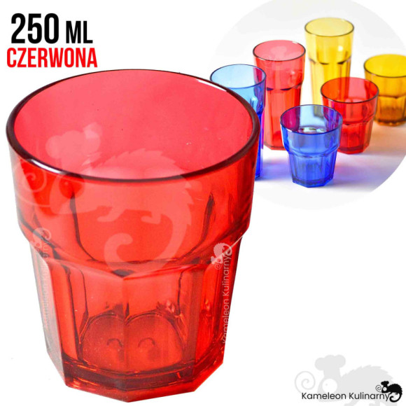 SZKLANKA Z POLIWĘGLANU poliwęglan nietłukąca CZERWONA CZERWIEŃ 250ml 0,25L SZKLANKA Z POLIWĘGLANU poliwęglan nietłukąca CZERWONA CZERWIEŃ 250ml 0,25L