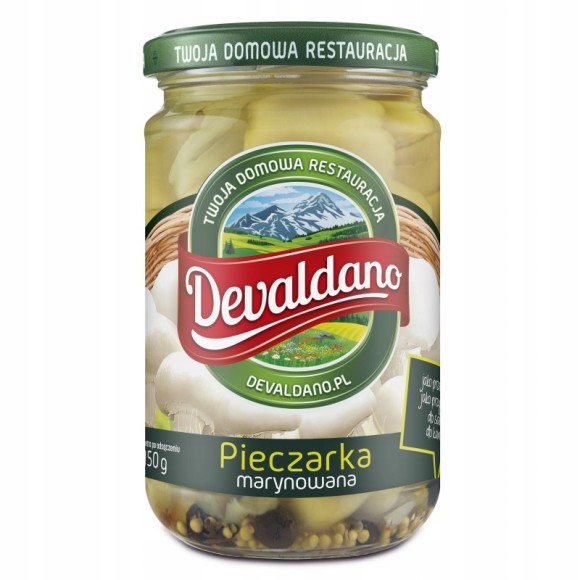 DEVALDANO - PIECZARKA MARYNOWANA 280g / słoik