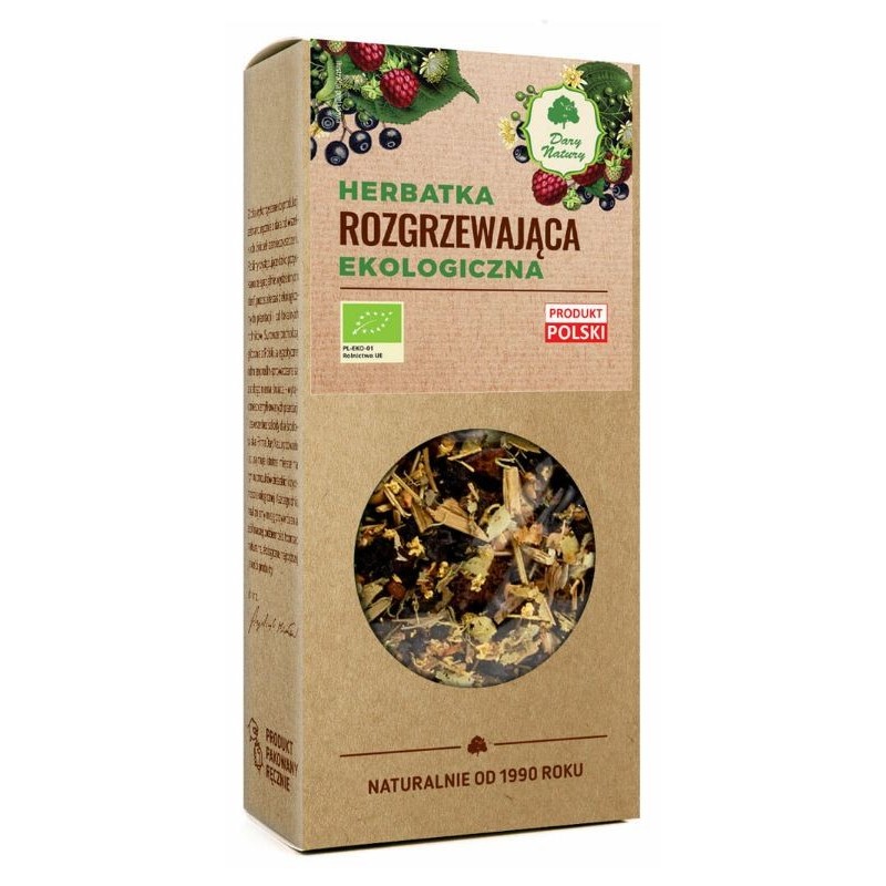 Dary Natury HERBATA ROZGRZEWAJĄCA bez lipa malina eko 50G
