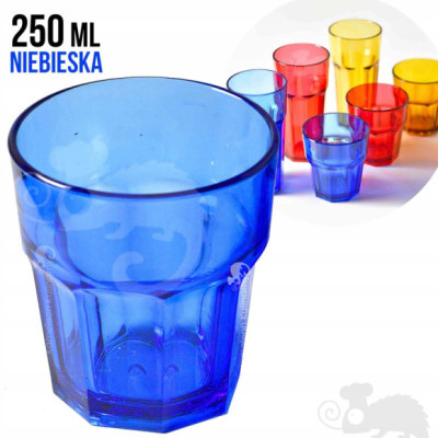 SZKLANKA Z POLIWĘGLANU poliwęglan nietłukąca NIEBIESKA 250ml 0,25L