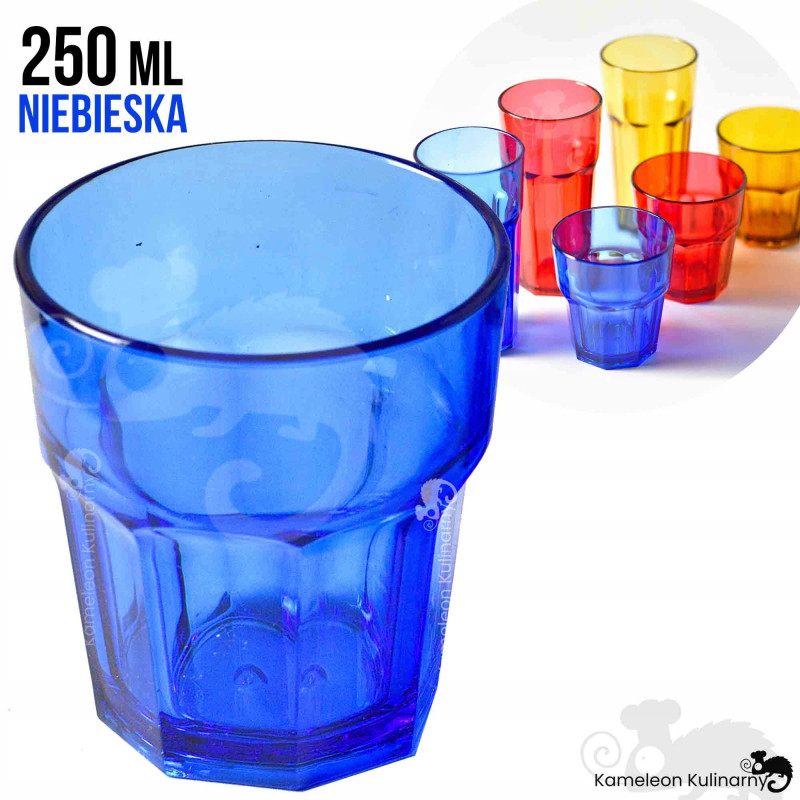SZKLANKA Z POLIWĘGLANU poliwęglan nietłukąca NIEBIESKA 250ml 0,25L