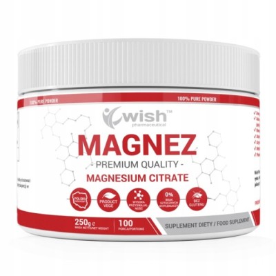 Wish MAGNEZ W PROSZKU Cytrynian magnezu 250g 2,5g x