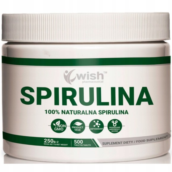 Wish SPIRULINA naturalna 100% 250g ALGI 500 tabletek