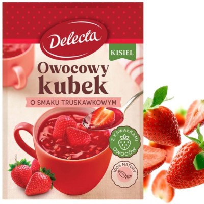 Delecta OWOCOWY KUBEK KISIEL INSTANT truskawkowy KRÓTKA DATA