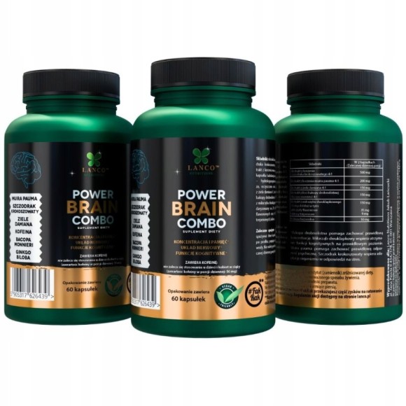 Lanco POWER BRAIN COMBO Nootropiki 60kaps wsparcie: PAMIĘĆ