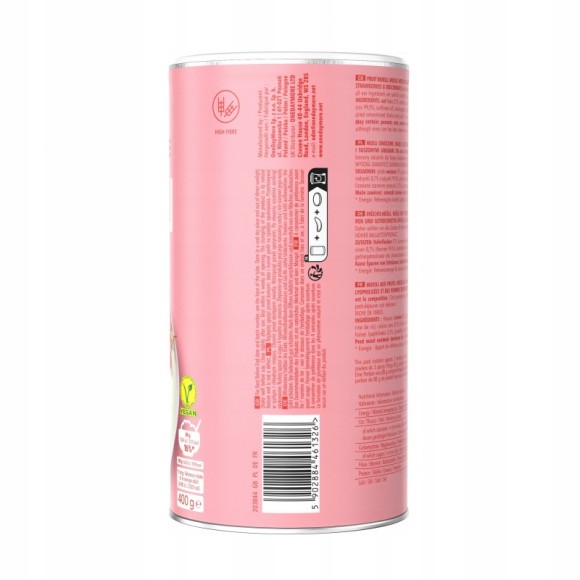 OneDayMore MUSLI OWOCOWE 400g Liofilizowana truskawka i