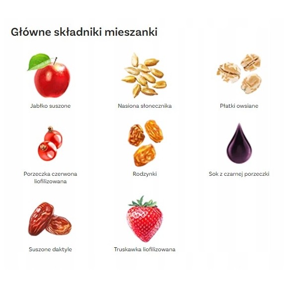 OneDayMore MUSLI OWOCOWE 400g Liofilizowana truskawka i