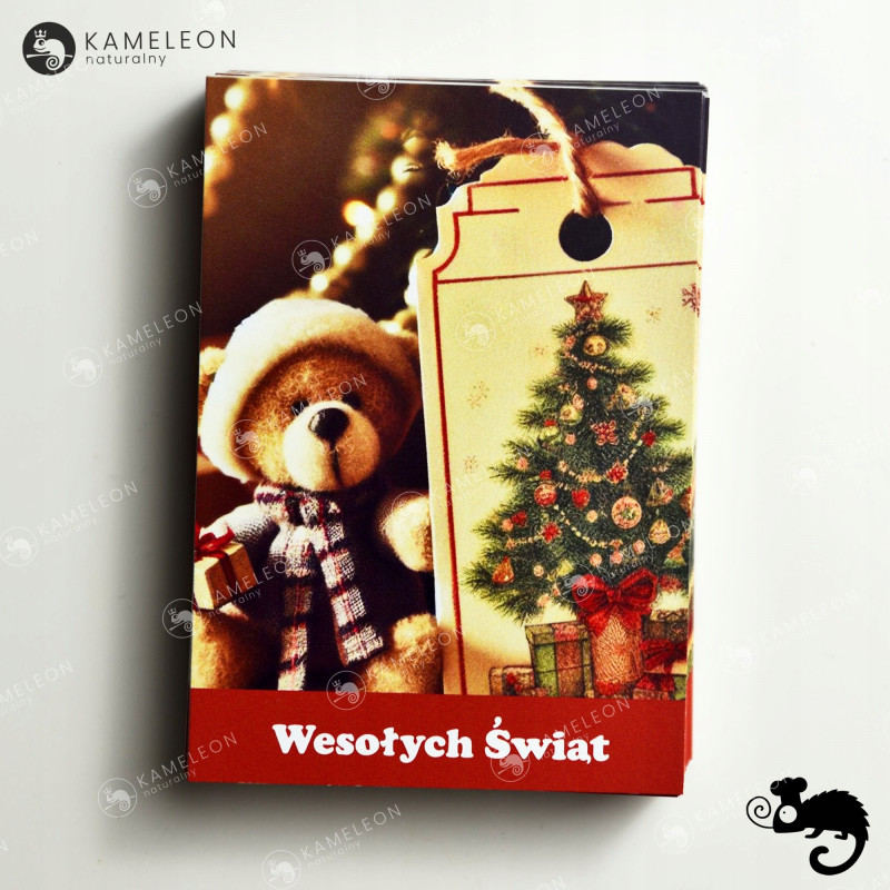 Świąteczny BILECIK DO PREZENTU Karnet Kartka BOŻE NARODZENIE ŚWIĘTA 7x10cm
