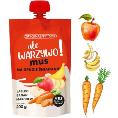 CO ZA WARZYWO MUS NA DRUGIE ŚNIAD.Jabłko Banan Marchewka