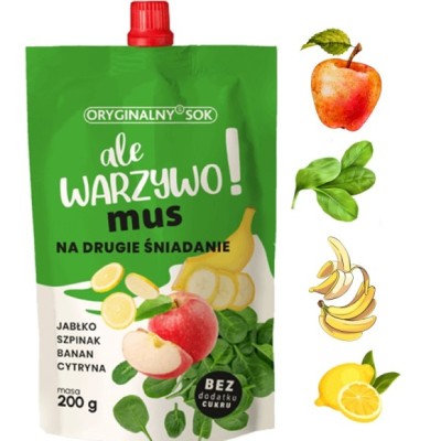 CO ZA WARZYWO MUS NA DRUGIE ŚNIADANIE Jabłko Szpinak Banan