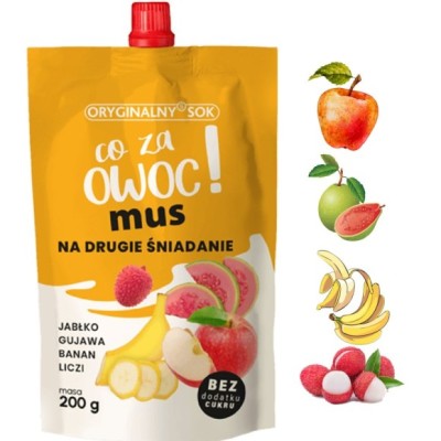 CO ZA OWOC MUS  Jabłko Gujawa Banan Liczi 200g BEZ CUKRU