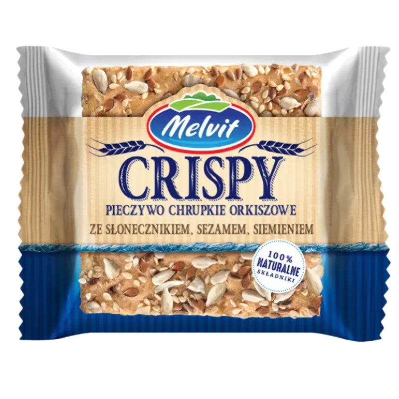 Melvit CRISPY pieczywo chrupkie ORKISZOWE SŁONECZNIK SEZAM