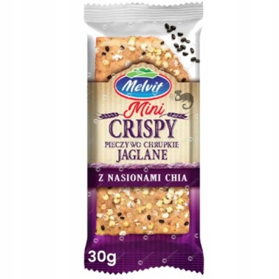 Melvit MINI CRISPY pieczywo JAGLANE z NASIONAMI CHIA 30g