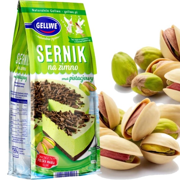 GELLWE SERNIK NA ZIMNO PISTACJOWY pistacje DODAJ MLEKO