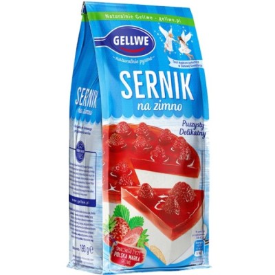 GELLWE ciasto SERNIK NA ZIMNO DODAJ MLEKO SCHŁÓDŹ I GOTOWE