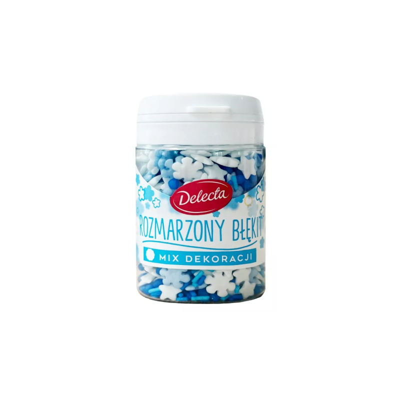 Delecta ROZMARZONY BŁĘKIT Mix dekoracji PŁATKI CUKROWE 55g