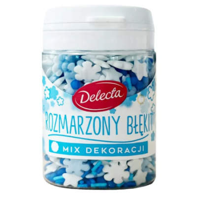 Delecta ROZMARZONY BŁĘKIT Mix dekoracji PŁATKI CUKROWE 55g