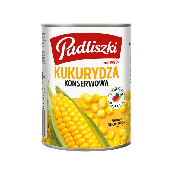 Pudliszki KUKURYDZA KONSERWOWA słodka i chrupiąca puszka