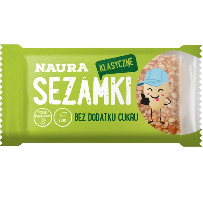 Naura SEZAMKI KLASYCZNE 27g BEZ cukru WEGAŃSKIE KRÓTKA DATA