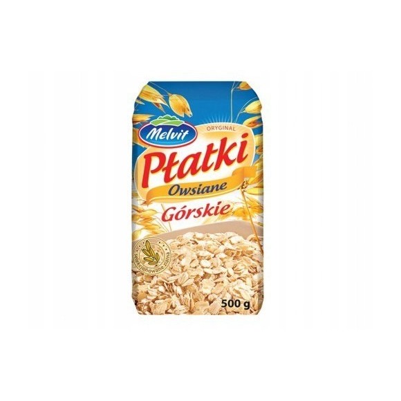 Melvit PŁATKI OWSIANE GÓRSKIE 100% 500g 0,5KG źródło