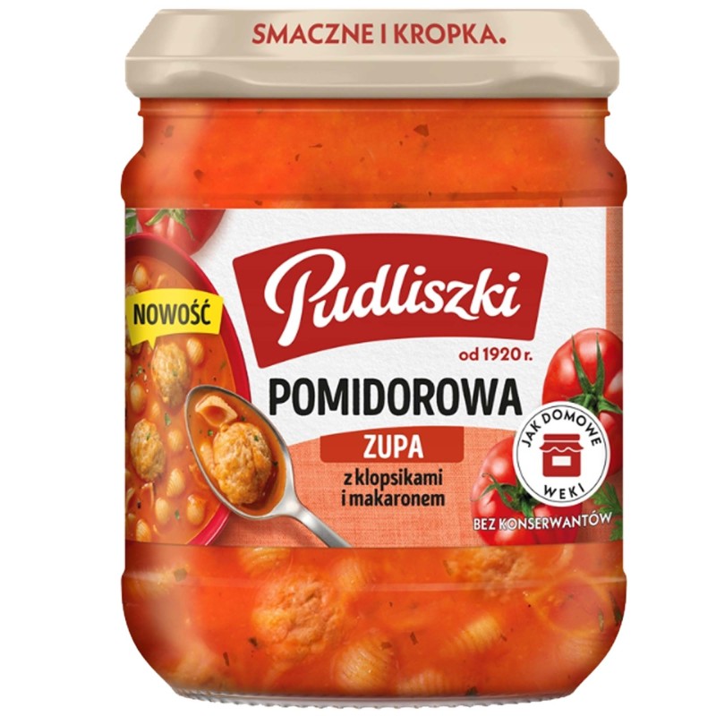 Pudliszki zupa POMIDOROWA Z KLOPSIKAMI I MAKARONEM gotowe