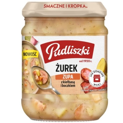 Pudliszki zupa ŻUREK Z KIEŁBASĄ I BOCZKIEM SŁOIK 440g
