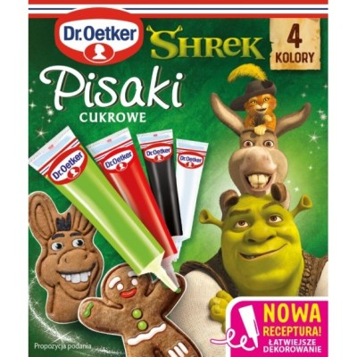 Dr.OETKER PISAKI CUKROWE SHREK 68g BIAŁY CZERWONY ZIELONY