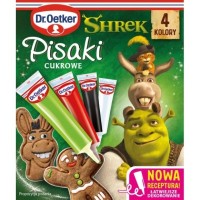 Dr.OETKER PISAKI CUKROWE SHREK 68g BIAŁY CZERWONY ZIELONY