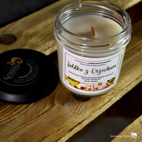 ŚWIECA SOJOWA 120ml 30h JABŁKO Z ORZECHAMI cudowna ŚWIECA SOJOWA 120ml 30h JABŁKO Z ORZECHAMI cudowna