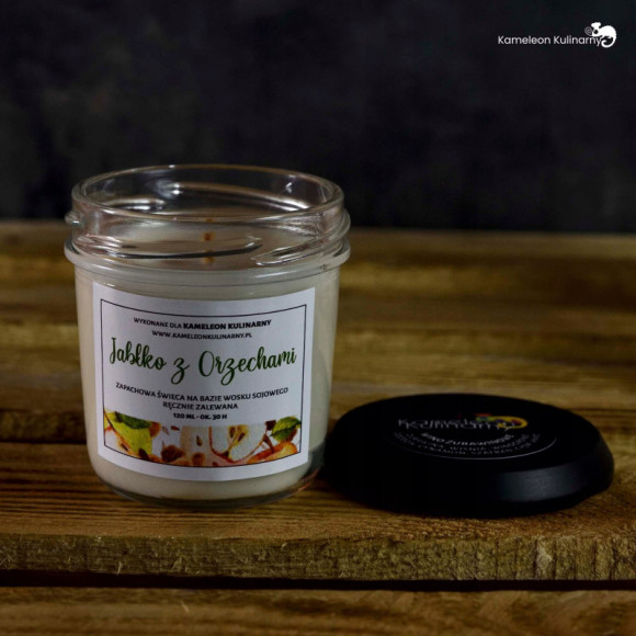ŚWIECA SOJOWA 120ml 30h JABŁKO Z ORZECHAMI cudowna ŚWIECA SOJOWA 120ml 30h JABŁKO Z ORZECHAMI cudowna