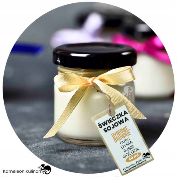 ŚWIECA SOJOWA DYNIOWE BROWNIE dynia imbir 40ml 10h ŚWIECA SOJOWA DYNIOWE BROWNIE dynia imbir 40ml 10h