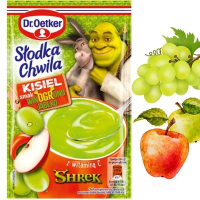 Dr.Oetker Shrek KISIEL smak WINOGRONO JABŁKO z dodatkiem