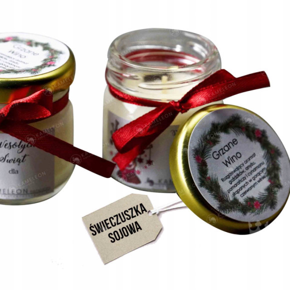 ŚWIECA SOJOWA GRZANE WINO na prezent 40ml 10h ŚWIECA SOJOWA GRZANE WINO na prezent 40ml 10h