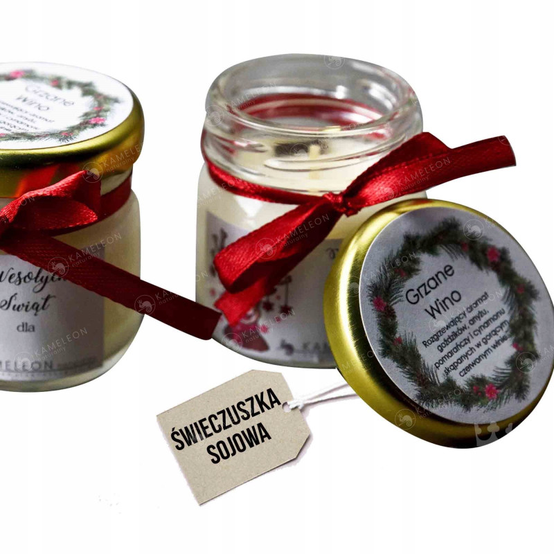 ŚWIECA SOJOWA GRZANE WINO na prezent 40ml 10h