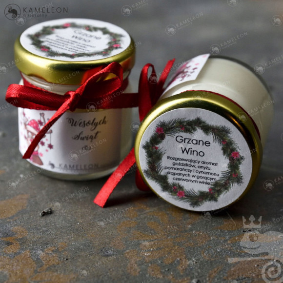 ŚWIECA SOJOWA GRZANE WINO na prezent 40ml 10h ŚWIECA SOJOWA GRZANE WINO na prezent 40ml 10h