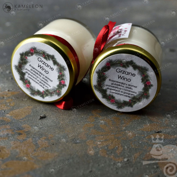 ŚWIECA SOJOWA GRZANE WINO na prezent 40ml 10h ŚWIECA SOJOWA GRZANE WINO na prezent 40ml 10h
