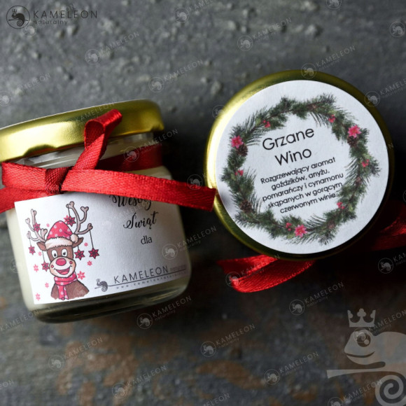 ŚWIECA SOJOWA GRZANE WINO na prezent 40ml 10h ŚWIECA SOJOWA GRZANE WINO na prezent 40ml 10h