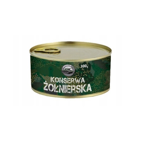 KONSERWA WOJSKOWA ŻOŁNIERSKA 300g 0,3KG MIĘSNA W PUSZCE