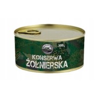 KONSERWA WOJSKOWA ŻOŁNIERSKA 300g 0,3KG MIĘSNA W PUSZCE