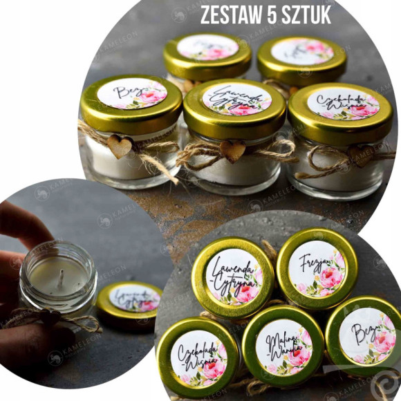 ŚWIECA SOJOWA ŚWIECZUSZKA ZESTAW KWIATOWY 5 sztuk ŚWIECA SOJOWA ŚWIECZUSZKA ZESTAW KWIATOWY 5 sztuk