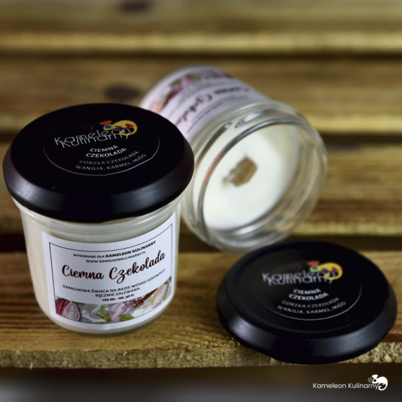 ŚWIECA SOJOWA zapachowa 120ml 30h CIEMNA CZEKOLADA ŚWIECA SOJOWA zapachowa 120ml 30h CIEMNA CZEKOLADA
