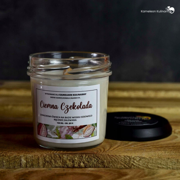 ŚWIECA SOJOWA zapachowa 120ml 30h CIEMNA CZEKOLADA ŚWIECA SOJOWA zapachowa 120ml 30h CIEMNA CZEKOLADA